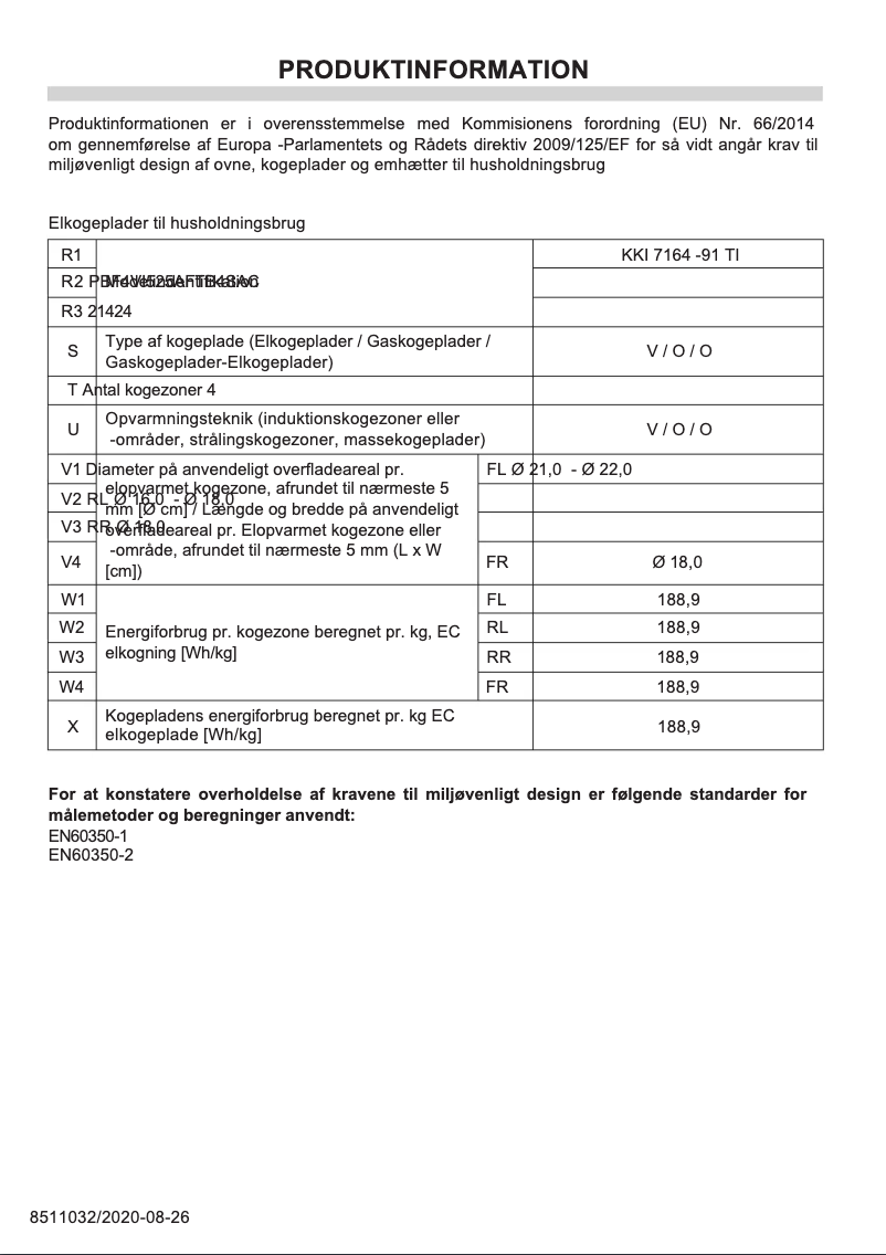 Page 1 de la notice Label énergétique Gram KKI 7164-91 TI