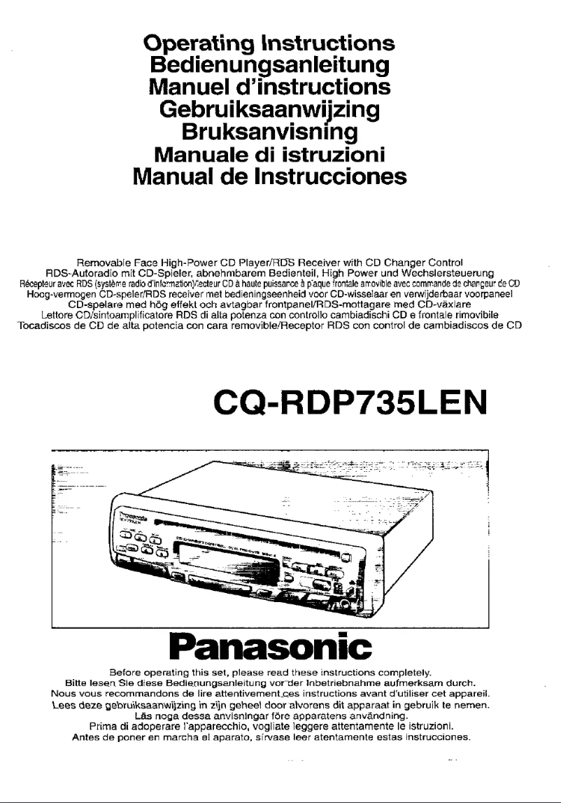 Page 1 de la notice Manuel utilisateur Panasonic CQ-RDP735