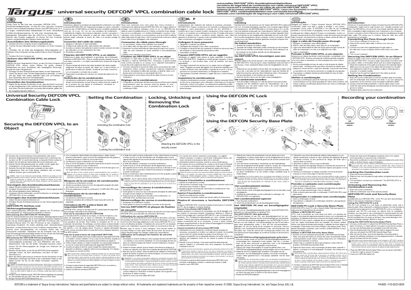 Página 1 del manual Manual de usuario Targus PA492E