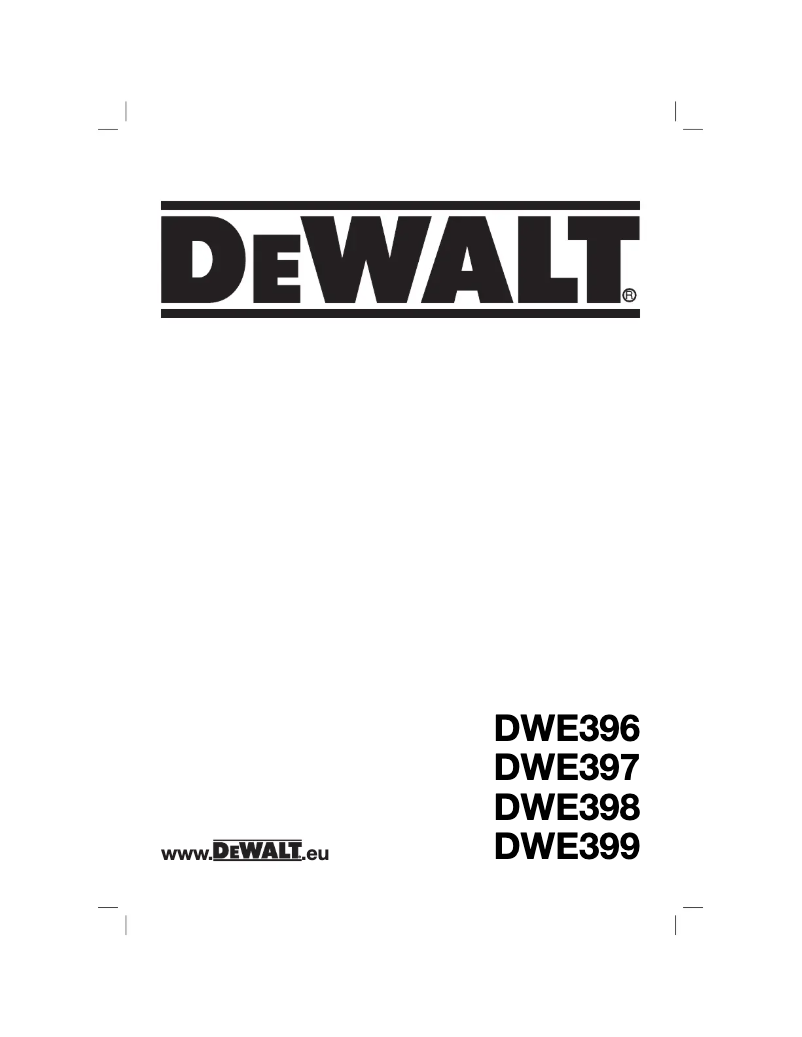 Page n°1 - Manuel utilisateur DeWalt DWE397