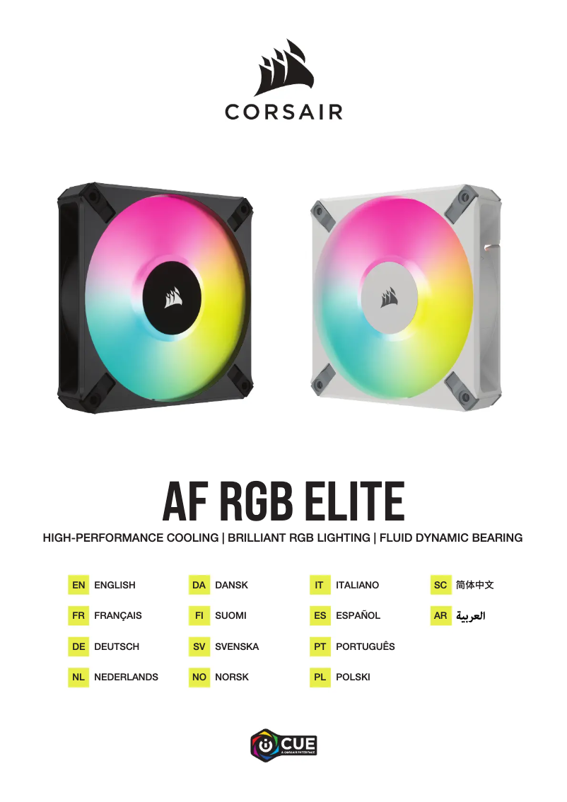 Page 1 de la notice Guide de démarrage rapide Corsair AF120