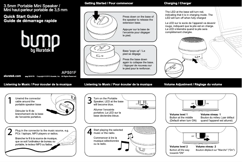 Image de la première page du manuel de l'appareil APS01F