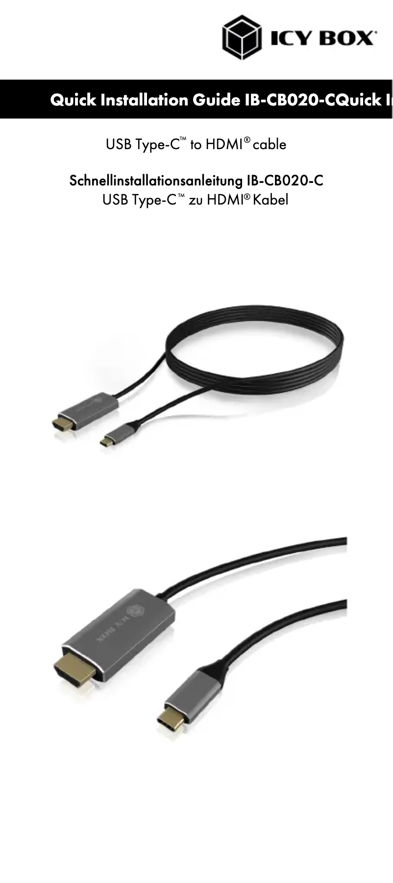 Page n°1 - Manuel utilisateur Icy Box IB-CB020-C