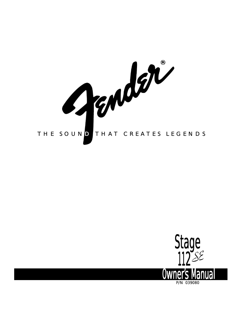 Page 1 de la notice Manuel utilisateur Fender Stage 112 SE