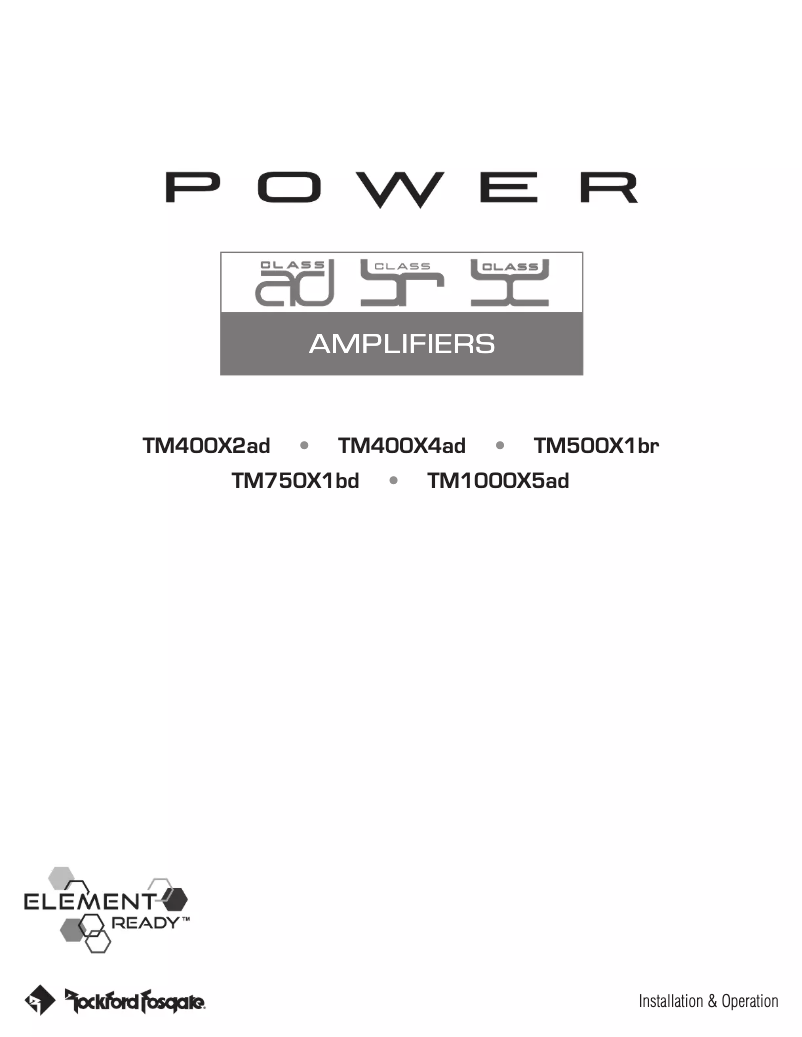 Page 1 de la notice Manuel utilisateur Rockford Fosgate TM400X2AD