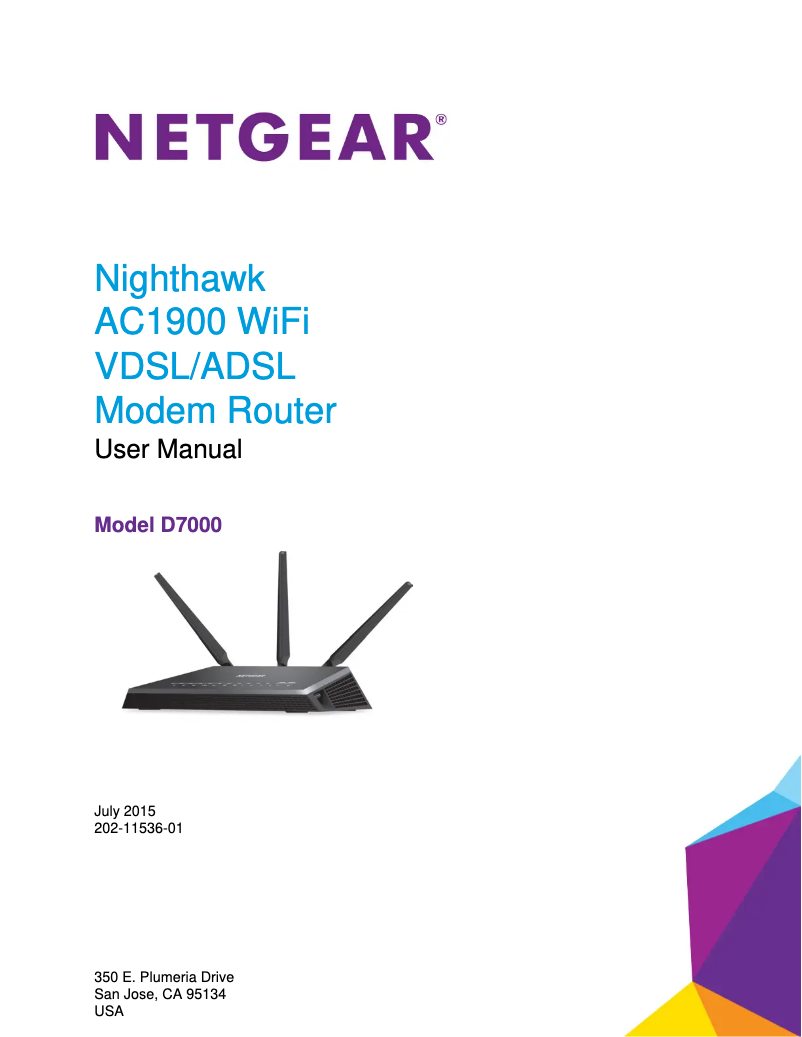 Page 1 de la notice Manuel utilisateur Netgear Nighthawk D7000