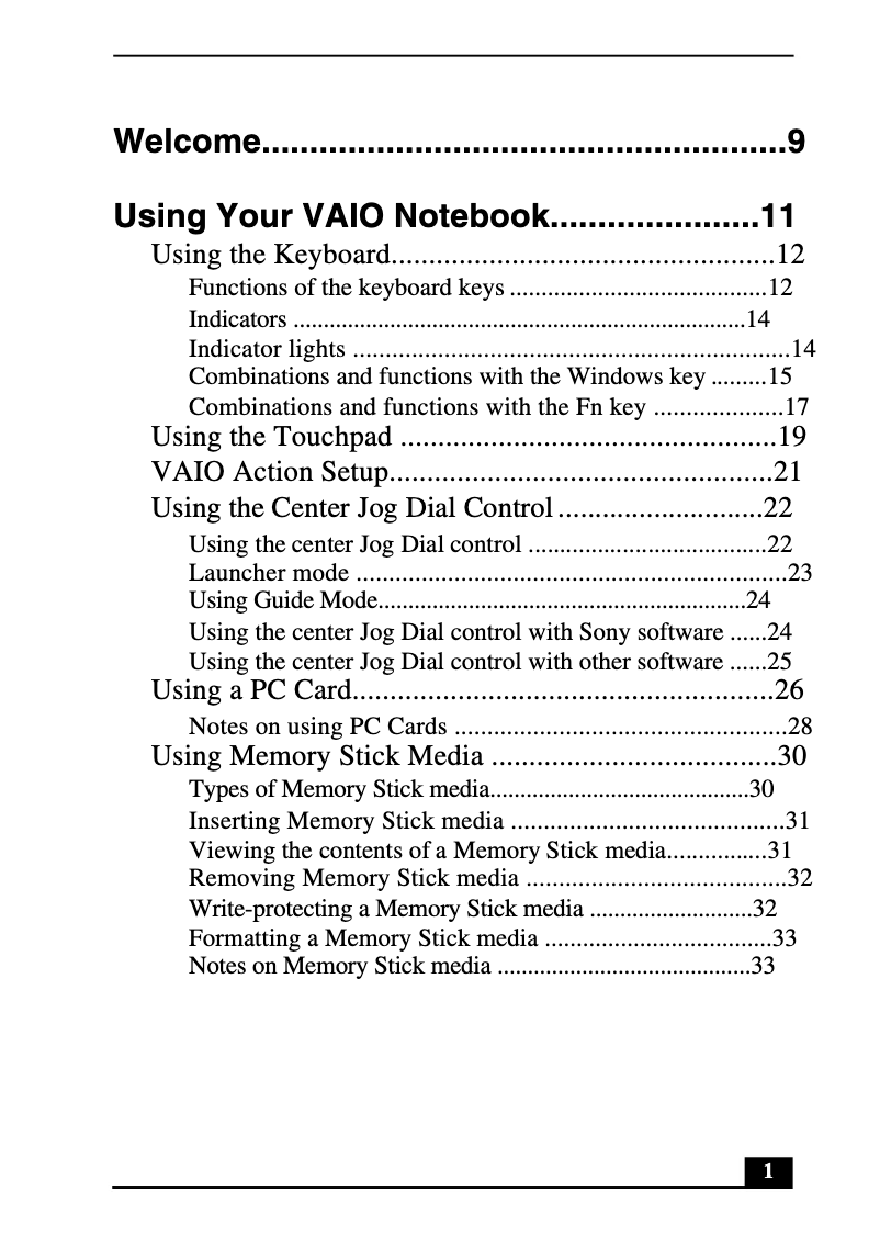 Página 1 del manual Manual de usuario Sony Vaio PCG-R505DLK