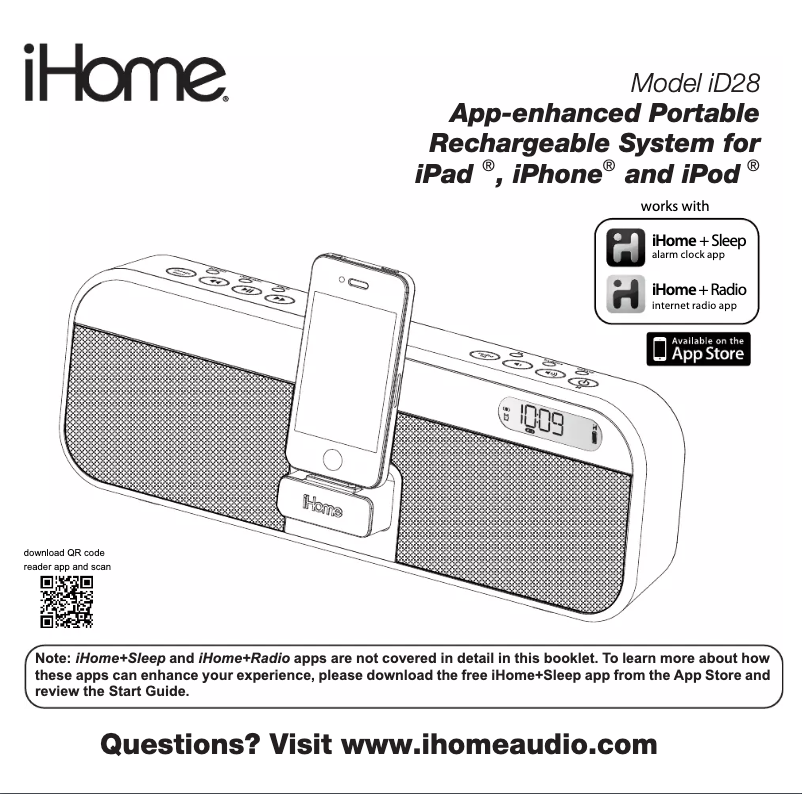 Página 1 del manual Manual de usuario iHome ID28