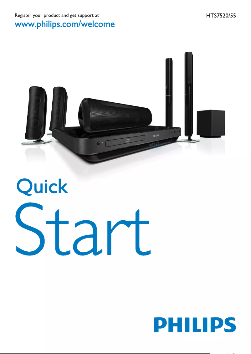 Page 1 de la notice Guide de démarrage rapide Philips HTS7520