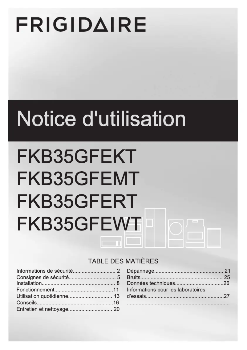 Page n°1 - Manuel utilisateur Electrolux FKB35GFEKT