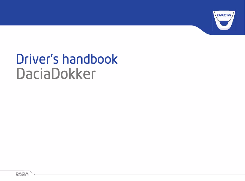 Page 1 de la notice Manuel utilisateur Dacia Dokker (2015)