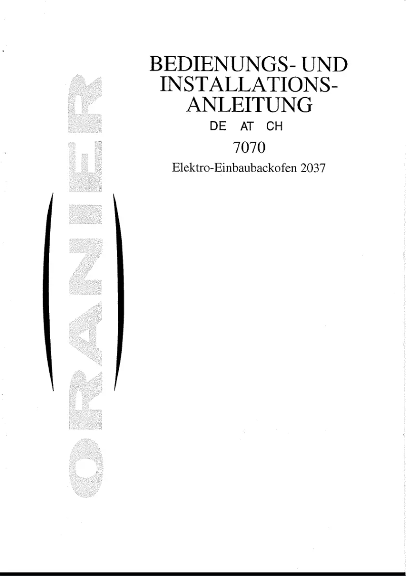Image de la première page du manuel de l'appareil EBR 7070 Rustico