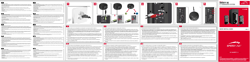 Page 1 de la notice Manuel utilisateur Speed-Link Gravity XE 2.1