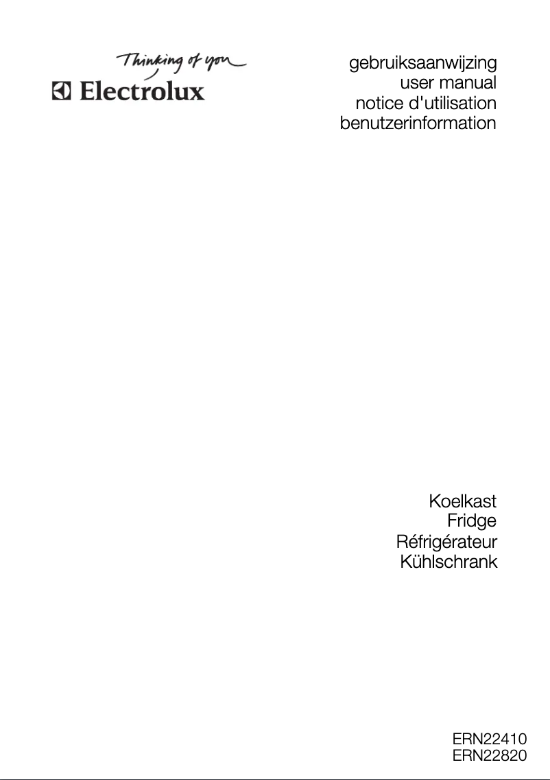 Page n°1 - Manuel utilisateur Electrolux ERN22820