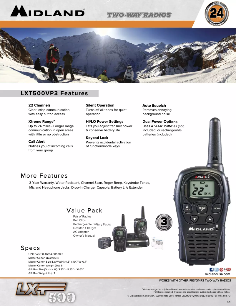 Image de la première page du manuel de l'appareil LXT500VP3