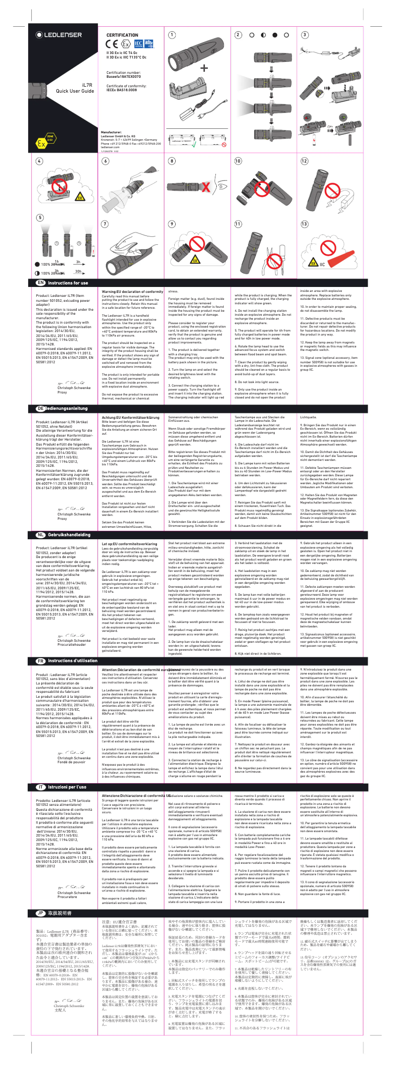 Page 1 de la notice Manuel utilisateur Ledlenser iL7R