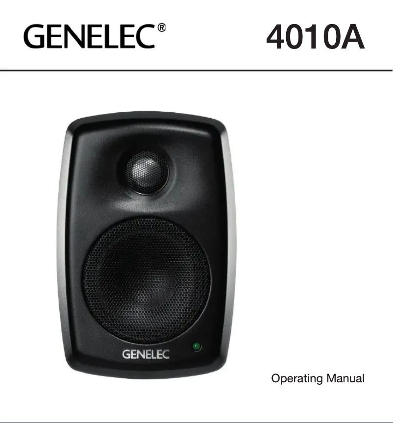 Page 1 de la notice Manuel utilisateur Genelec 4010A