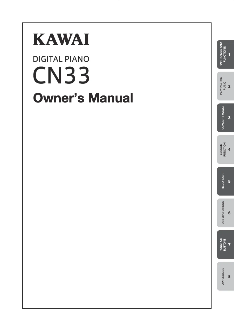 Page 1 de la notice Manuel utilisateur Kawai CN33