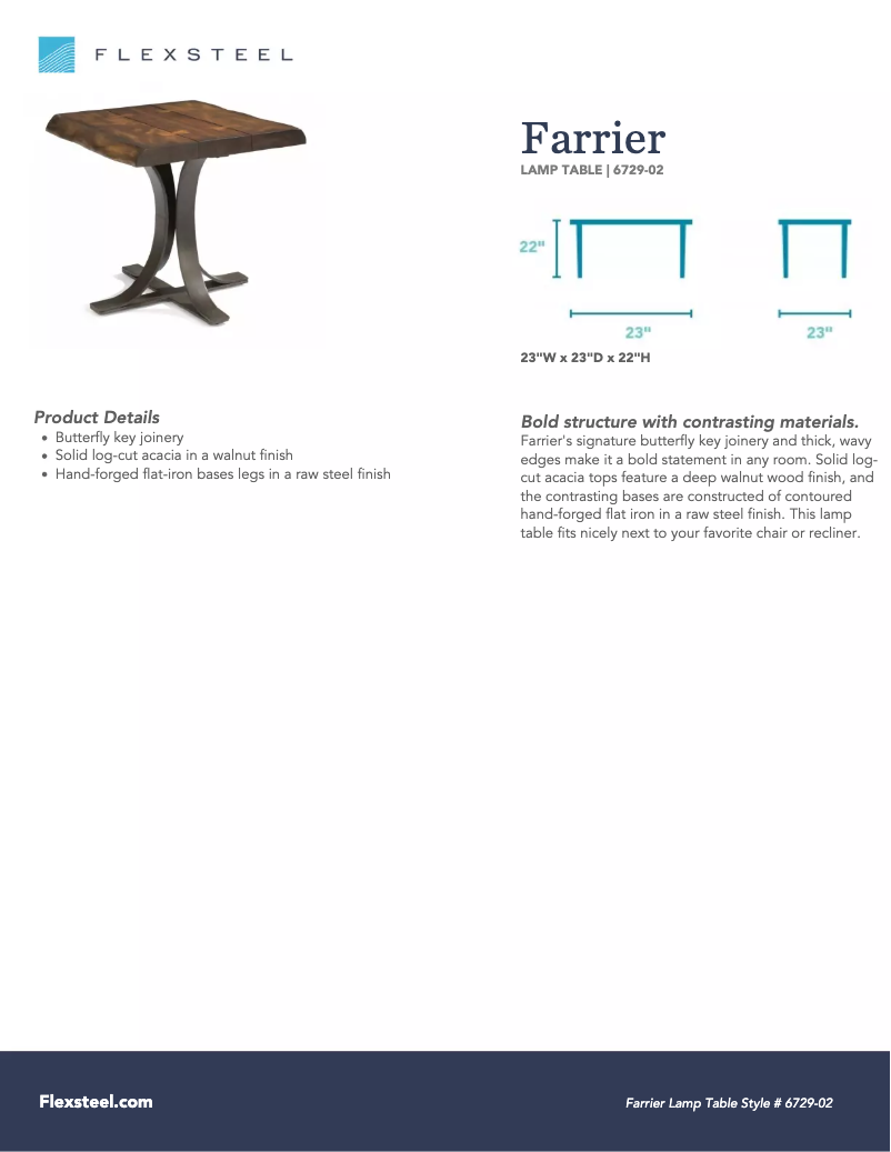 Page 1 de la notice Manuel utilisateur Flexsteel Farrier 6729-02