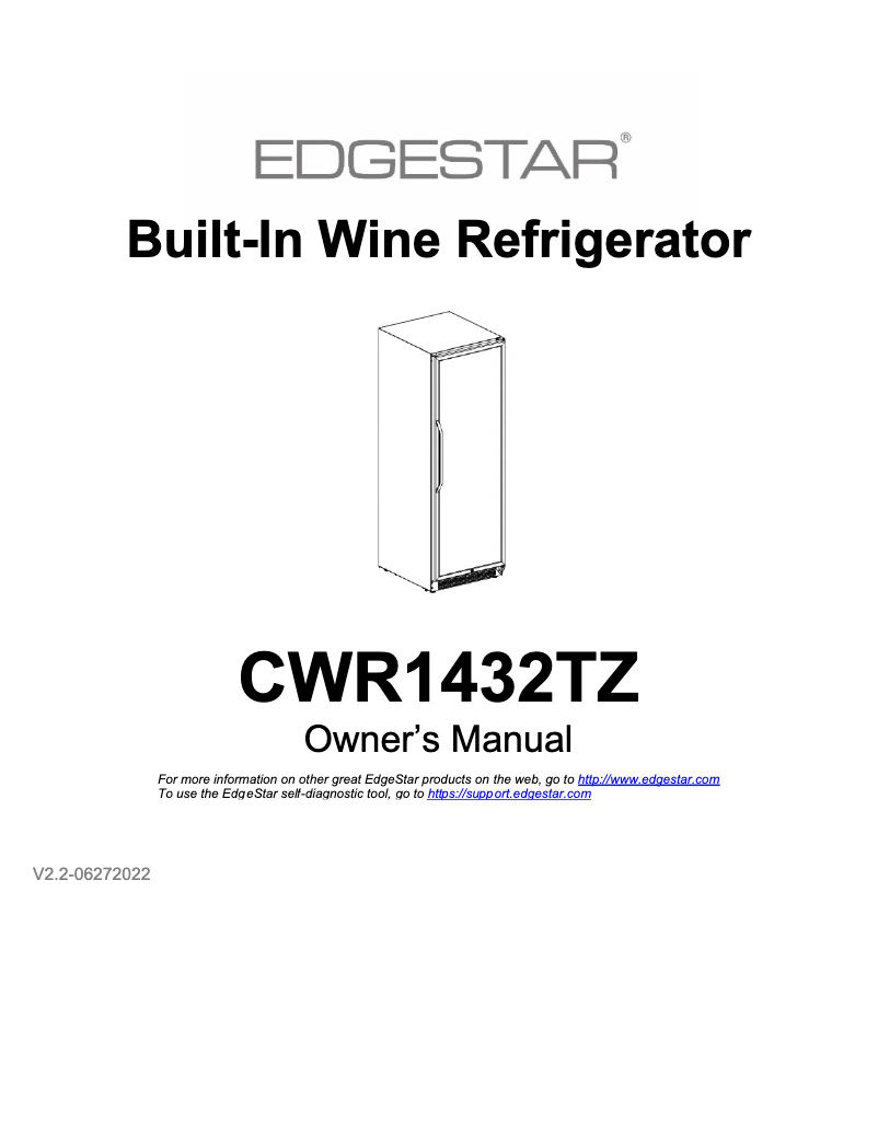 Image de la première page du manuel de l'appareil CWR1432TZ