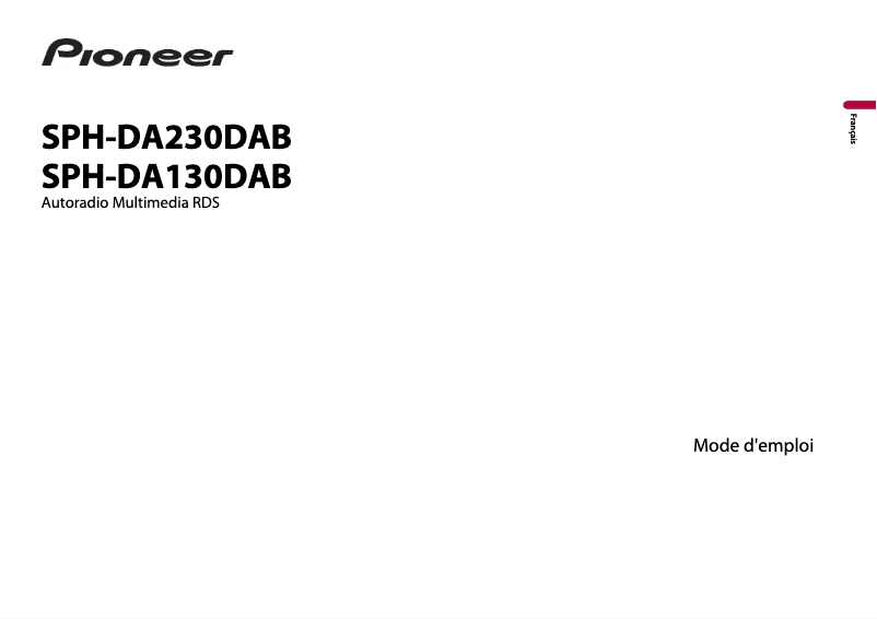 Page n°1 - Manuel utilisateur Pioneer SPH-DA130DAB