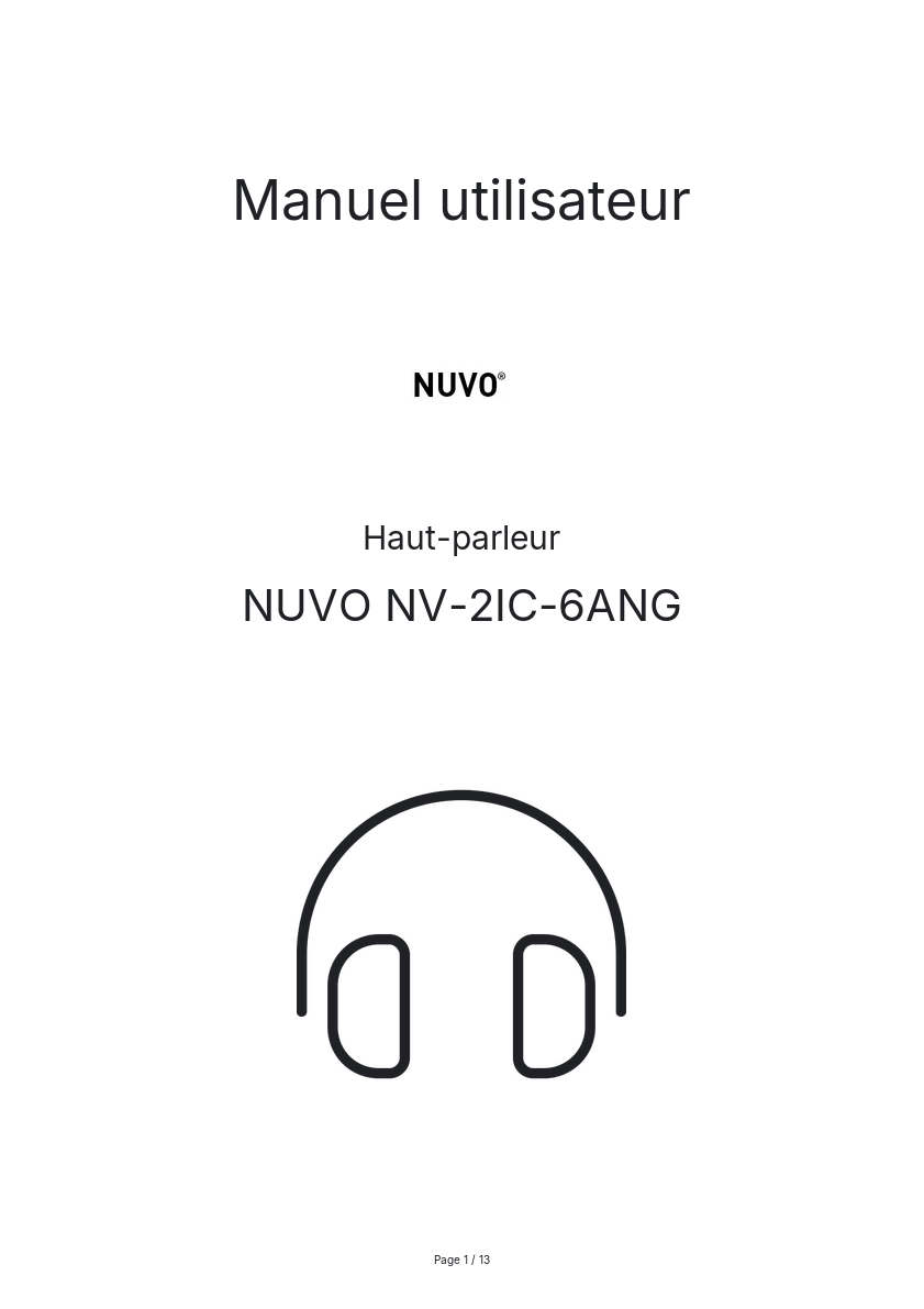 Image de la première page du manuel de l'appareil NV-2IC-6ANG