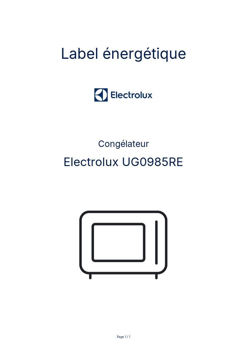 Image de la première page du manuel de l'appareil UG0985RE
