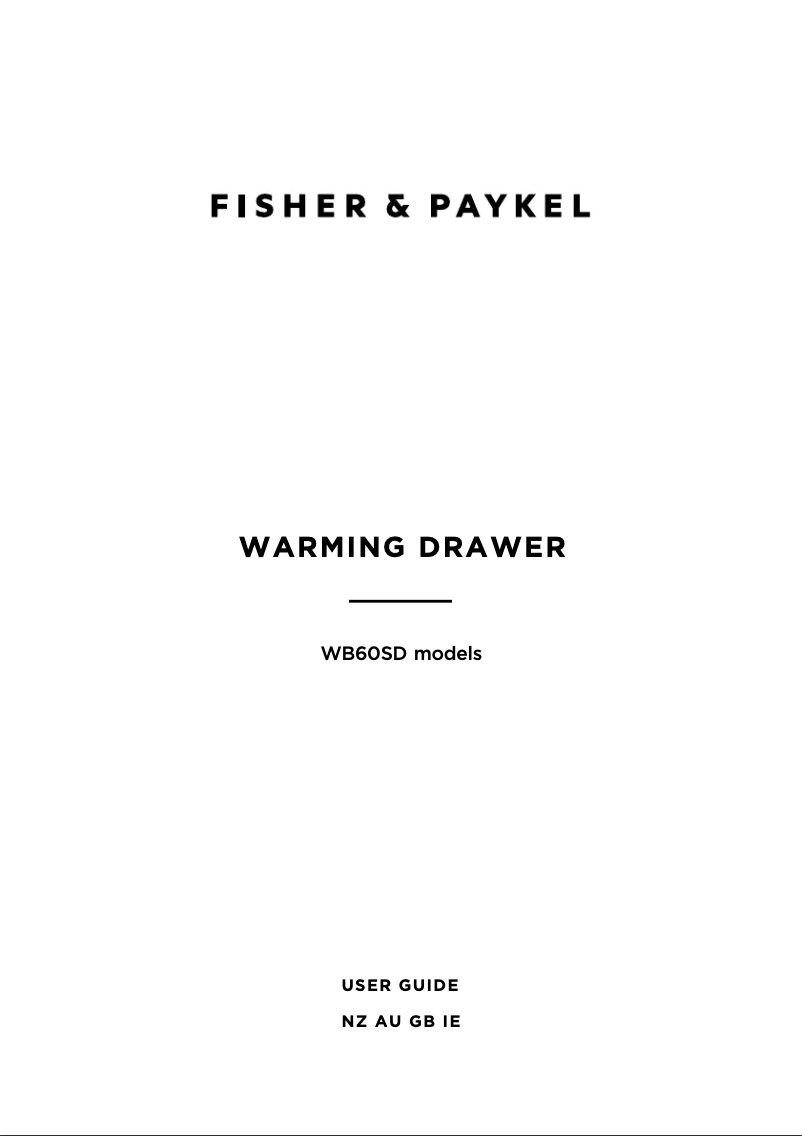 Page n°1 - Manuel utilisateur Fisher & Paykel WB60SDEX1