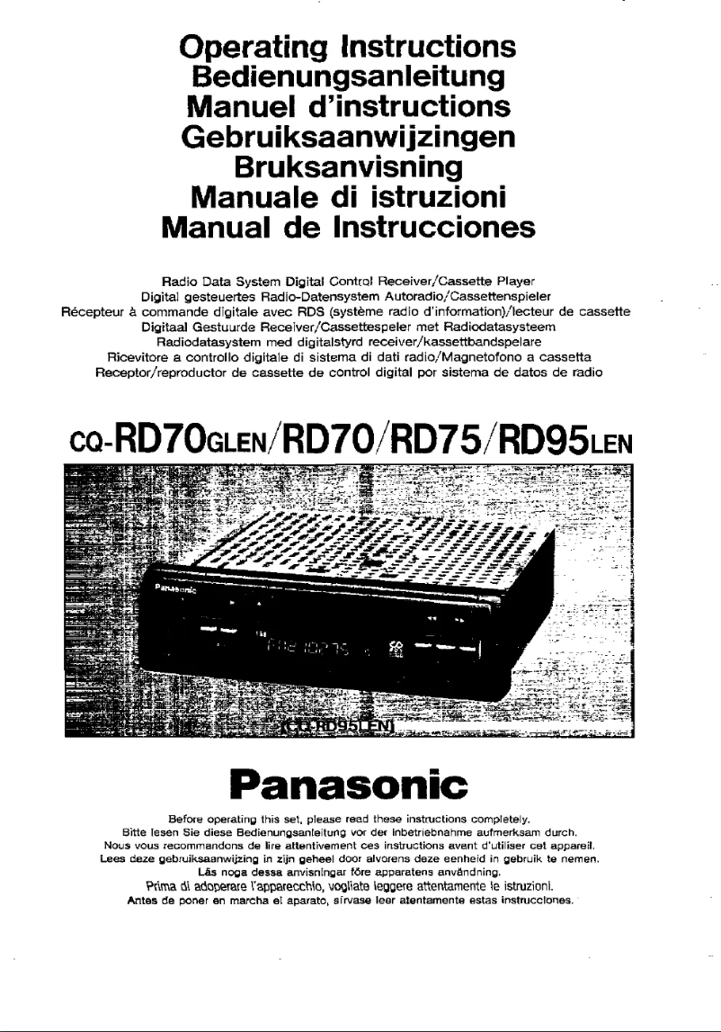 Page 1 de la notice Manuel utilisateur Panasonic CQ-RD70