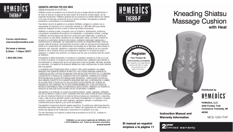 Image de la première page du manuel de l'appareil MCS-125HA-THP