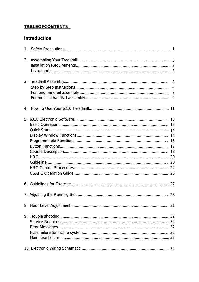 Página 1 del manual Manual de usuario SportsArt 6310