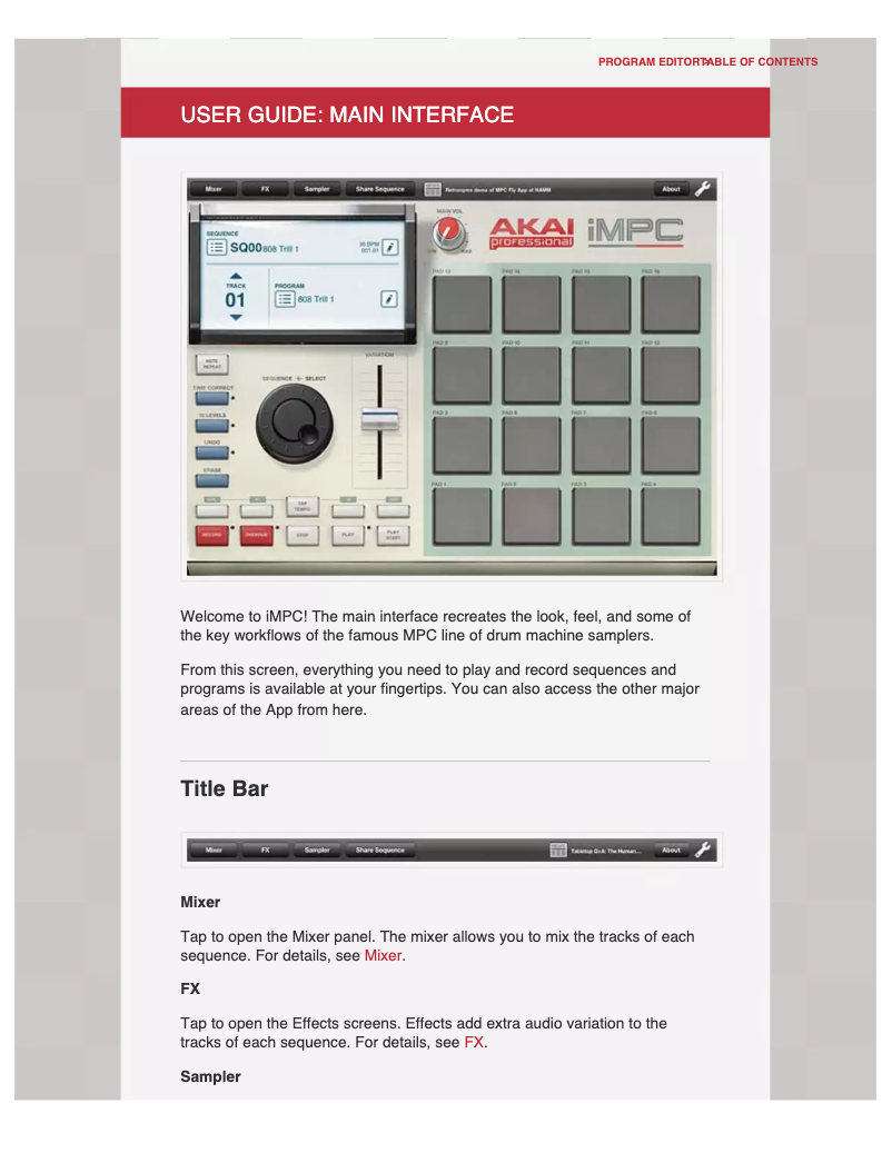 Page n°1 - Manuel utilisateur AKAI IMPC