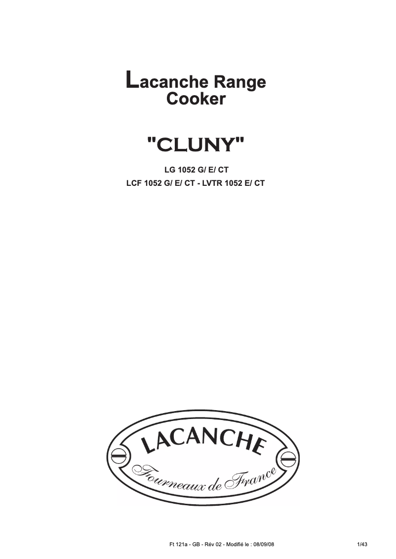 Image de la première page du manuel de l'appareil CLUNY
