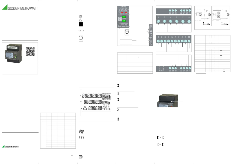 Page 1 de la notice Manuel utilisateur Gossen Metrawatt ENERGYMID EM2289