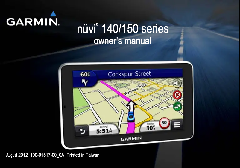 Page n°1 - Manuel utilisateur Garmin nuvi 150T