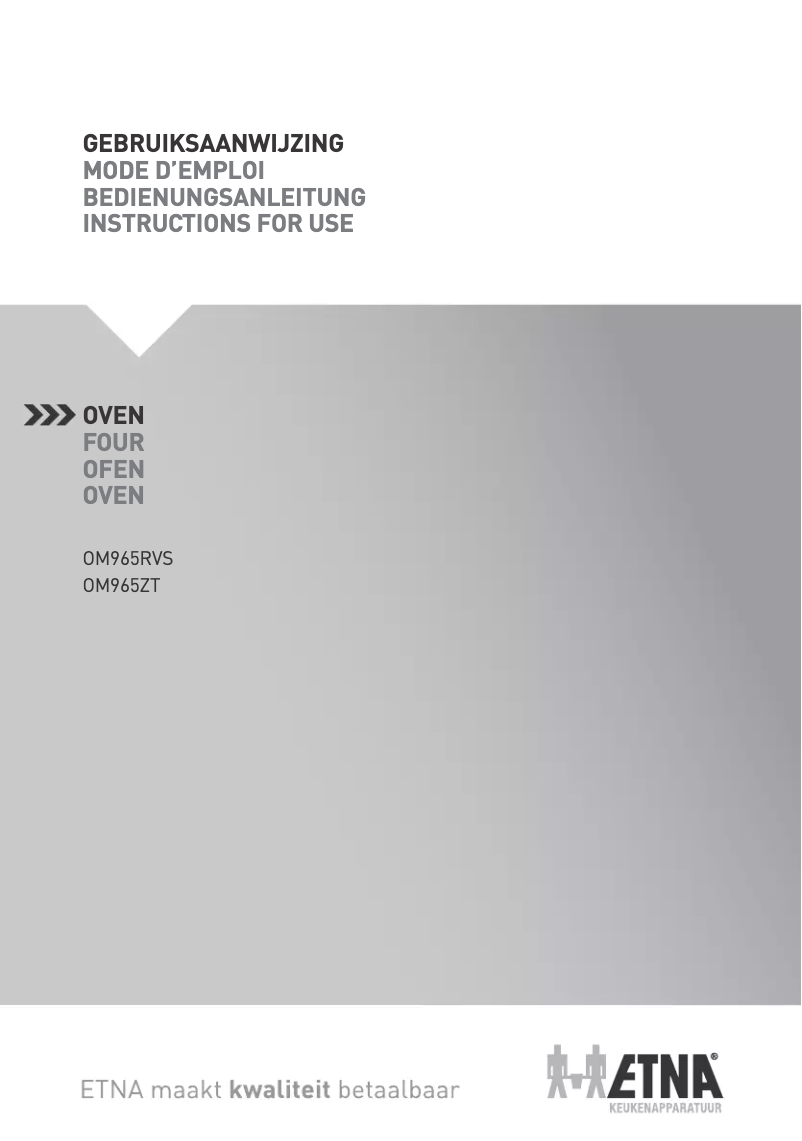 Page 1 de la notice Mode d'emploi Etna OM965ZT