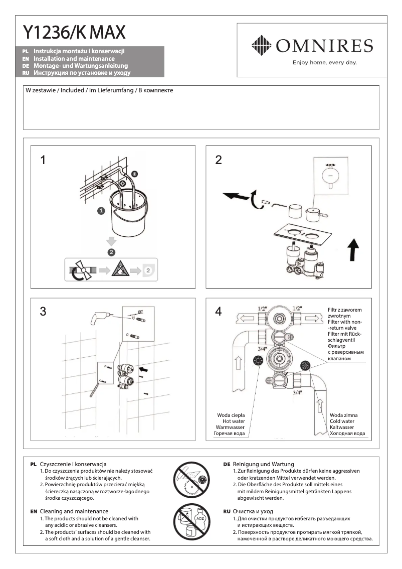 Page n°1 - Manuel utilisateur Omnires Y1236/K MAX
