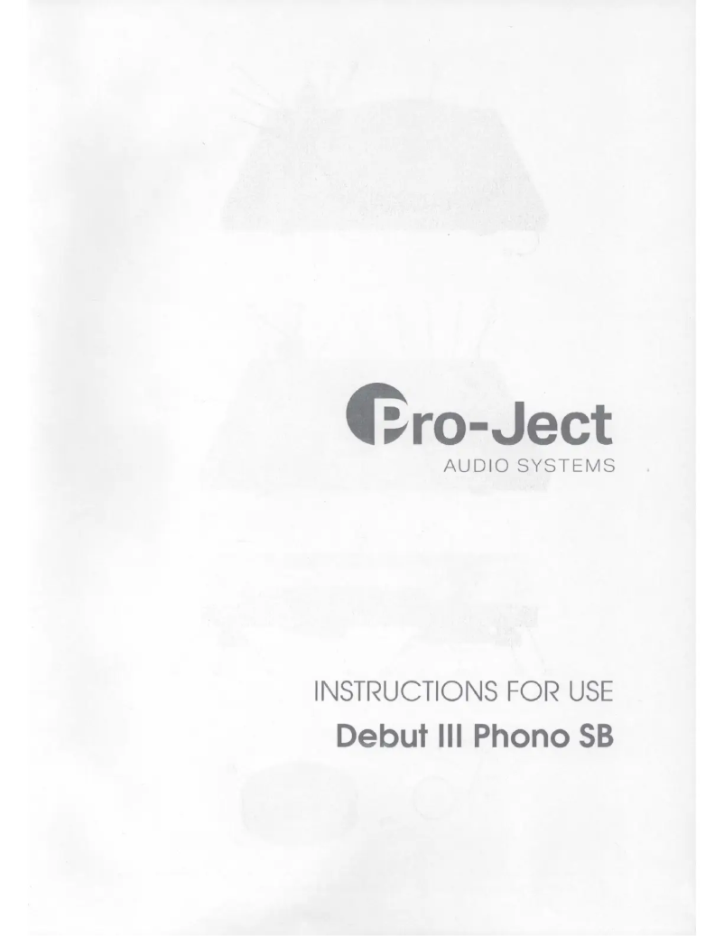 Page n°1 - Manuel utilisateur Pro-Ject Debut III Phono SB
