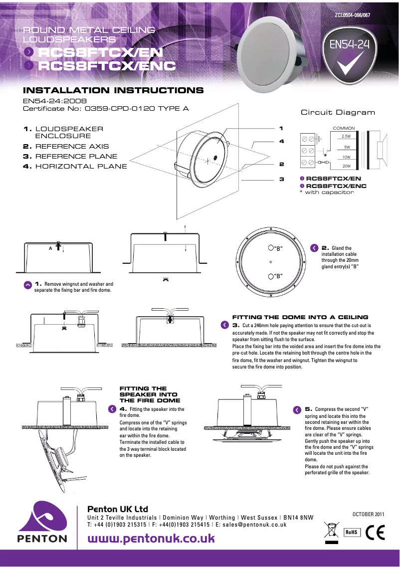 Page n°1 - Manuel utilisateur Penton RCS8FTCX/EN