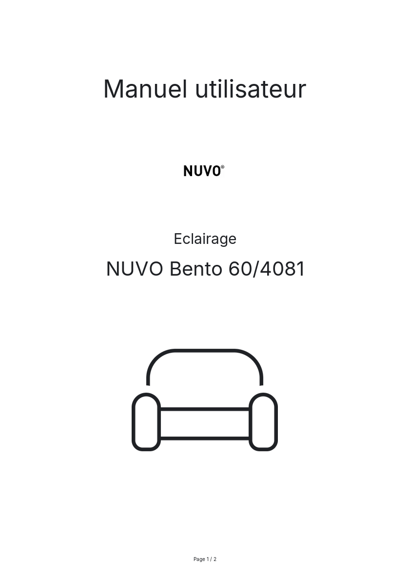Page n°1 - Manuel utilisateur NUVO Bento 60/4081