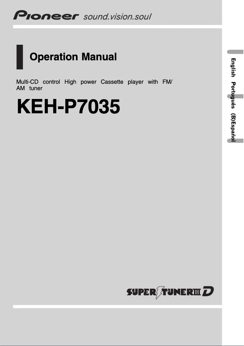 Image de la première page du manuel de l'appareil KEH-P7035