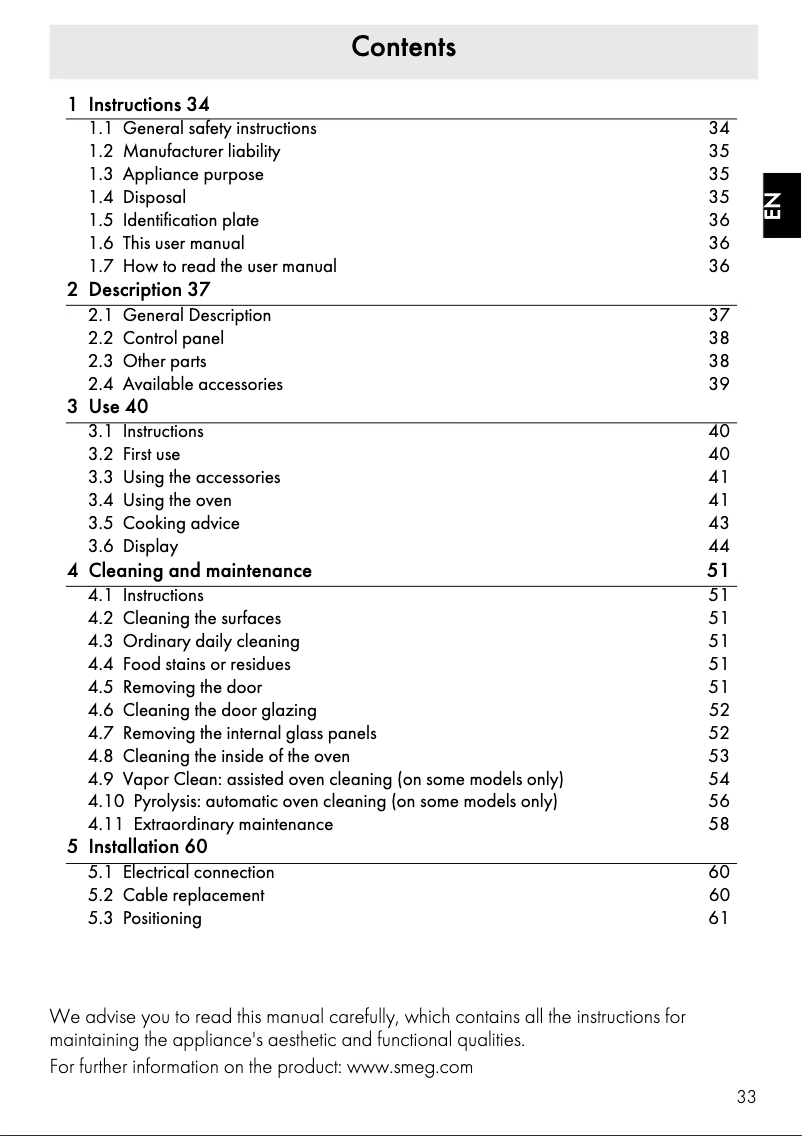 Page 1 de la notice Mode d'emploi Smeg SF109