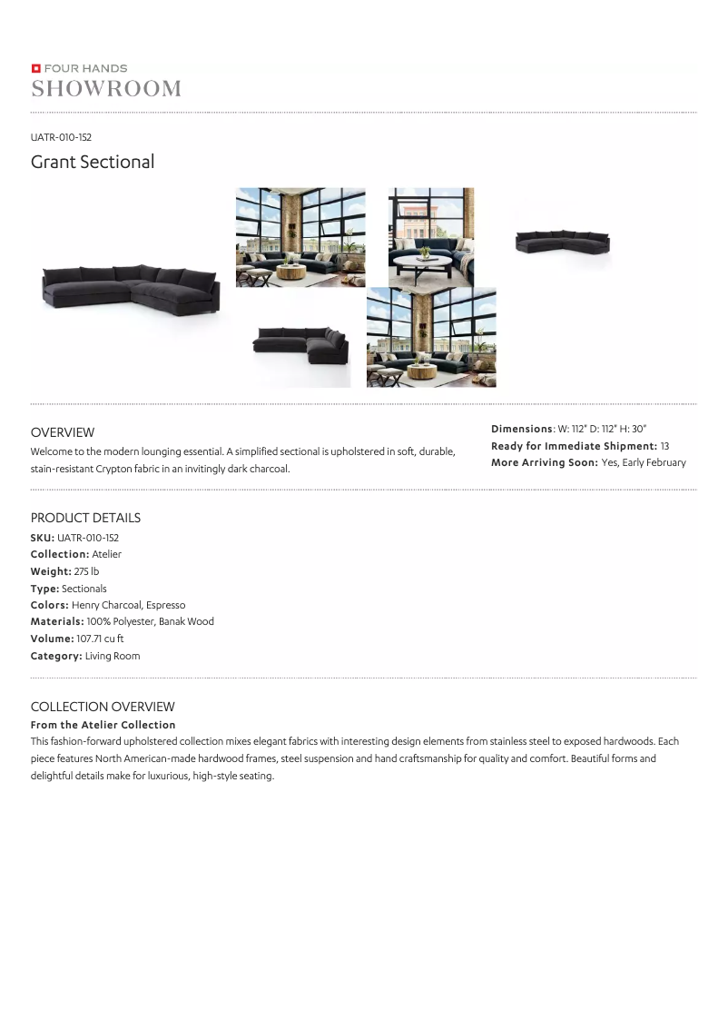 Page 1 de la notice Manuel utilisateur Four Hands UATR-010-152