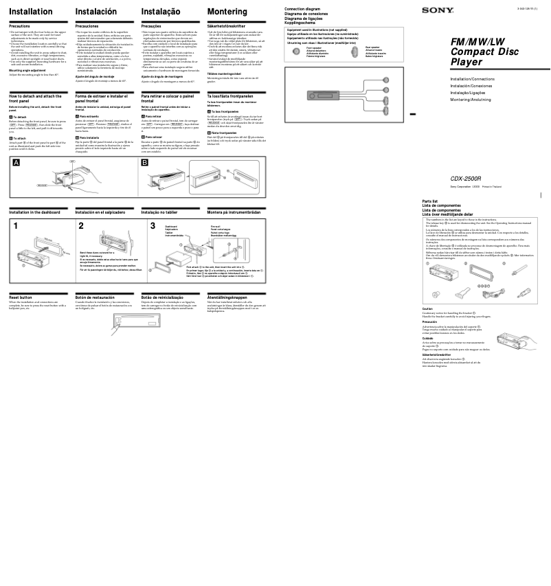Image de la première page du manuel de l'appareil CDX-2500R
