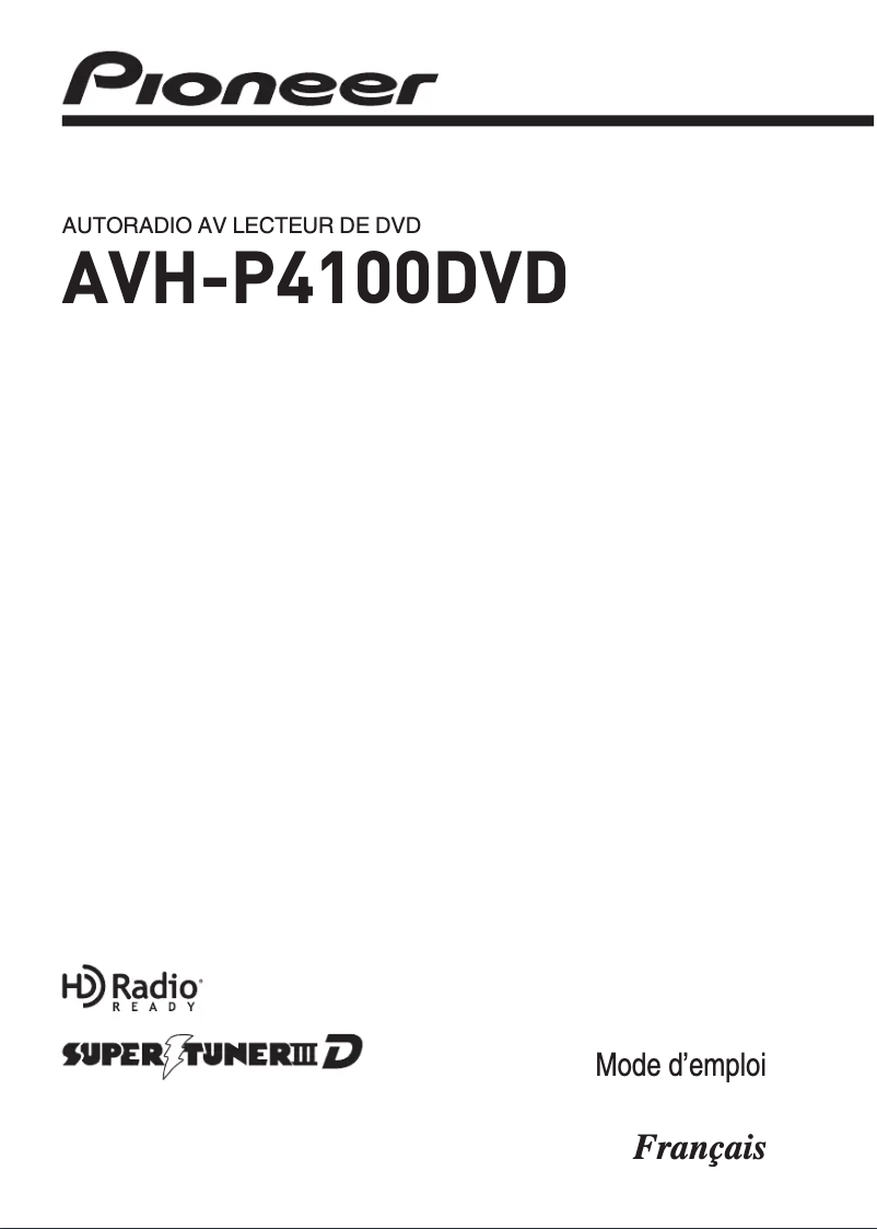 Page 1 de la notice Manuel utilisateur Pioneer AVH-P4100DVD