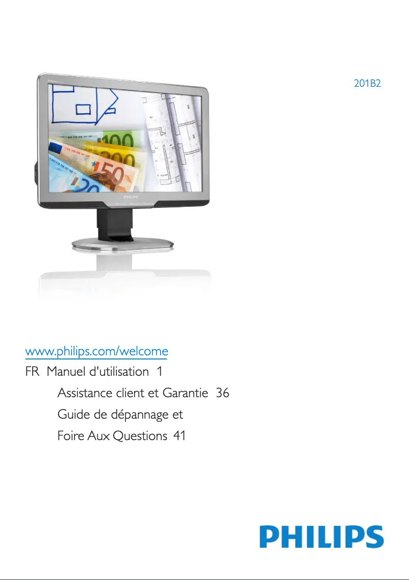 Page 1 de la notice Manuel utilisateur Philips Brilliance 201B2CS