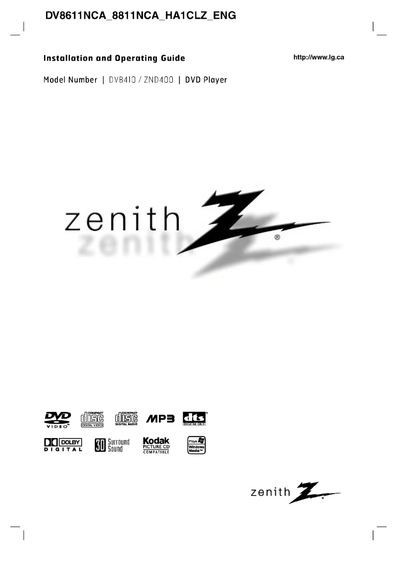 Image de la première page du manuel de l'appareil ZND400