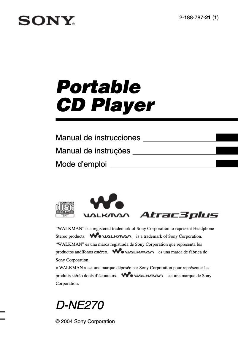 Image de la première page du manuel de l'appareil D-NE270