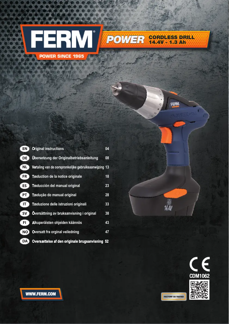 Page 1 of the manual User Manual Ferm CDM1062