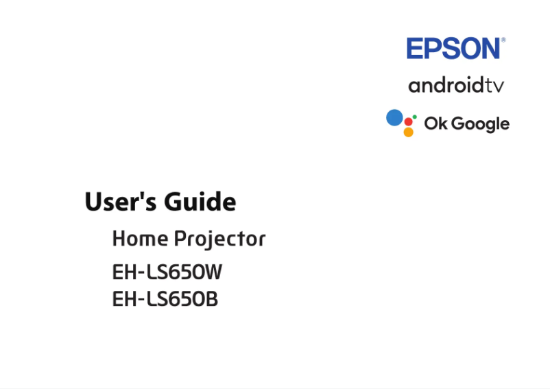 Page n°1 - Manuel utilisateur Epson EH-LS650B